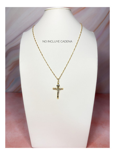 Cruz Tubular Con Cristo Crucifijo Oro 10 Kt Gold Rush Dorado