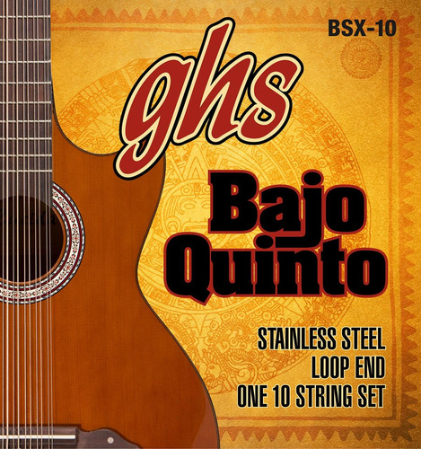 Ghs - Cuerdas De Acero Inoxidable Bajo Quinto (bsx-10)