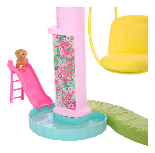 Casa De Muñecas Barbie Nueva Casa De Los Sueños Hmx10 Color Rosa