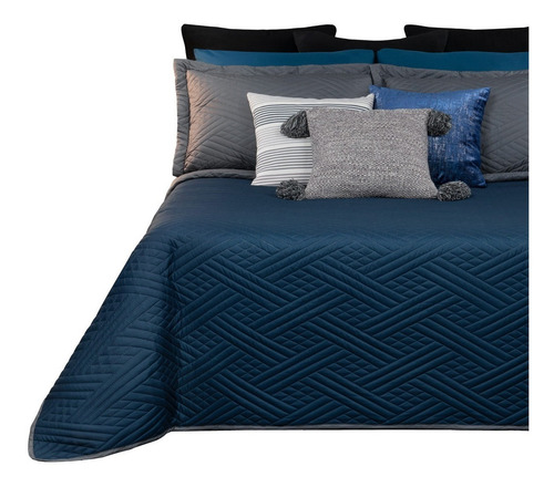 Edredón King Size Esquimal Pinsonic Liso + 2 Fundas Almohada Diseño de la tela Medianoche