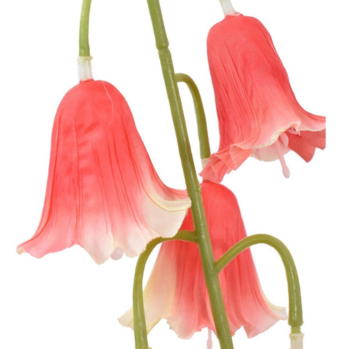 Vara De Campana Flores Artificiales Primavera 110 Cm Hc01803 Color Rojo Y Blanco