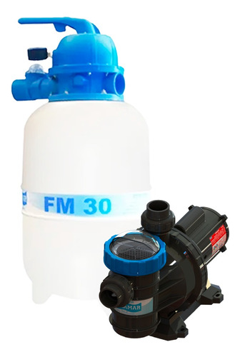 Kit Filtro Para Piscina Sodramar Fm 30 + Bomba Bm 25 1/4 Cv