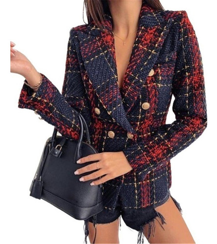 Chaqueta De Moda De Tweed Blazer Para Las Damas