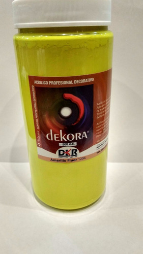 Acrilico Dekora Amarillo Fluo 500 Cc