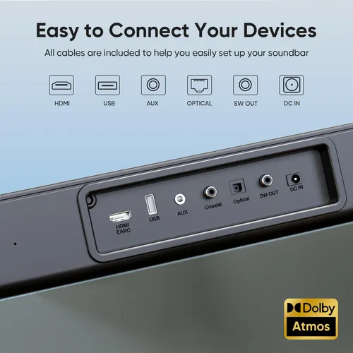 Barra De Sonido Completa Con Dolby Atmos Y Subwoofer