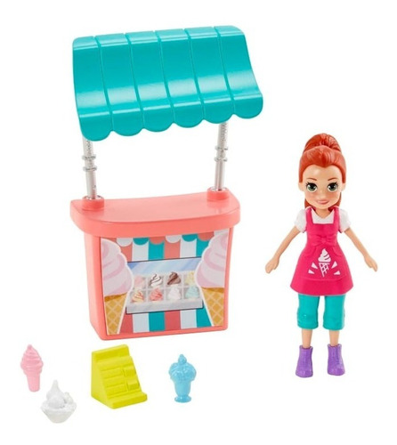 Polly Pocket Puesto Helados Lila Original Mattel Accesorios