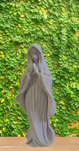 Estatuilla Virgen María Minimalista Deco Religiosa 21cm Blanco