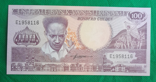Billetes De 100 Gulden, Pais Surinan, Estado Unc 