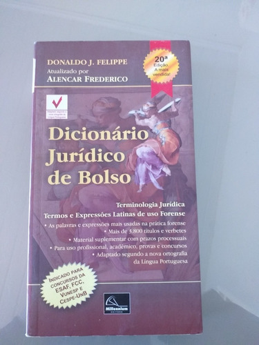 Livro - Dicionário Jurídico De Bolso - Donaldo J. Felippe