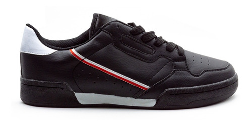 Tenis Hombre Vermonti Color Negro Detalles Blanco Y Rojo