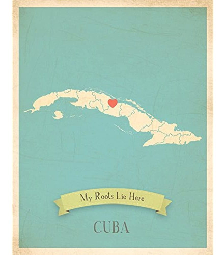 Pared Mapa Mis Raices Cuba Personalizada Mapa De Pared 11 X