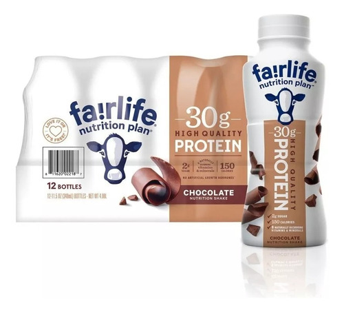 Fairlife Proteina Malteada De Chocolate 340ml C/u 12 Pz 30g 