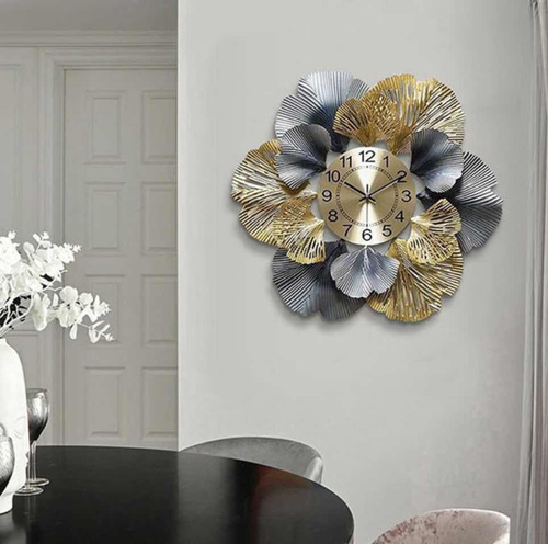 Reloj Muralla Decorativo 3d Flor Living Aluminio