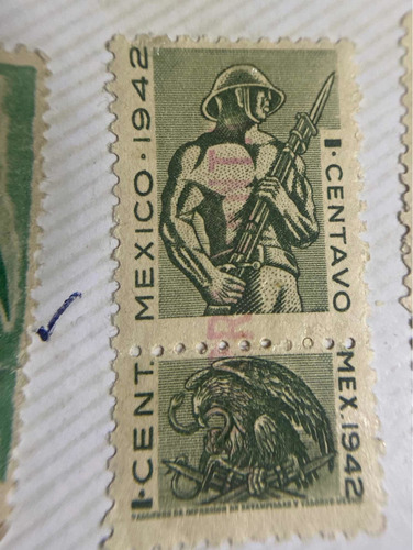 Sello Postal Mexico 1942  Soldado