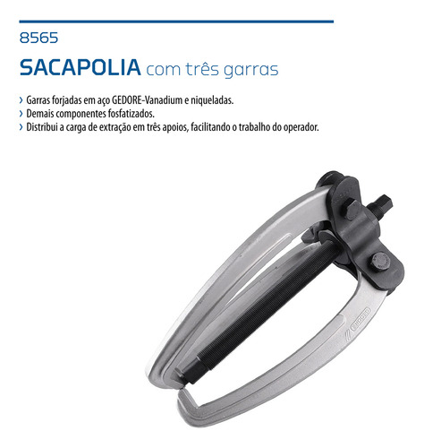 Saca Polia Com 3 Garras 8565-4 Gedore 7,5 Ton.