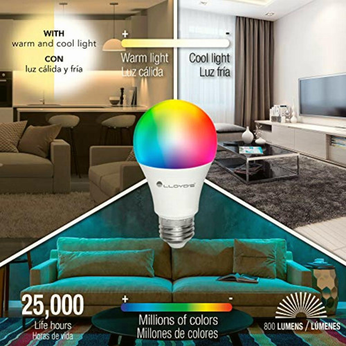 Foco Inteligente Wifi, Multicolor Rgb