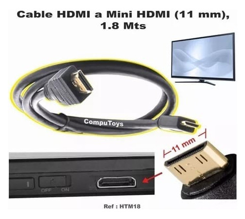 Cable Hdmi A Mini Hdmi Macho A Macho 1.8m