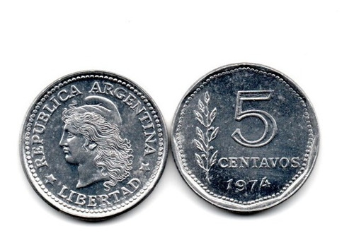 Argentina Moneda 5 Centavos Año 1974 Sin Circular-