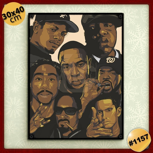 Pack De 3 Posters 30 X 40 Cm Papel Ilustración / Rap Hip Hop