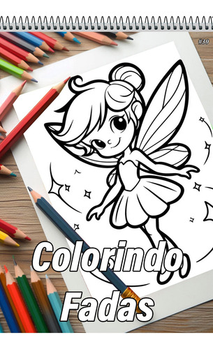 2 Cadernos Com 50 Desenhos Para Colorir Fadas + Fadas E Trolls - Tamanho A4 (21x29,7cm) #k11