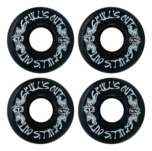 Rodas Traxart Street - Skull's Out 57mm /90a Preto + Brinde