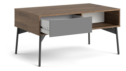 Mesa De Centro Furor Nogal Y Gris Këssa Muebles