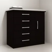 Comprar Comodas Cajoneras 5 Cajones 1 Puerta Dormitorio Blanco 151 Color Negro