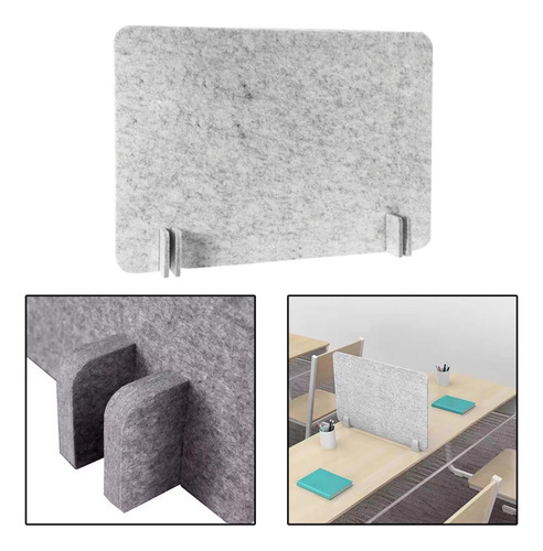 Divisória De Mesa Acústica À 40cmx50cm Cinza Prateado