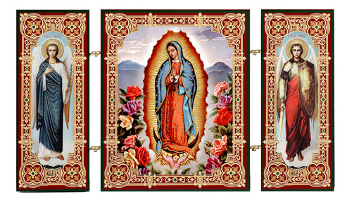Tríptico Del Icono De Nuestra Señora De Guadalupe, Icono De 