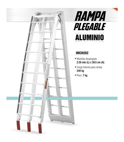 Imagen 2 de 8 de Juego Rampas Aluminio Plegable 680kg Atv Moto Repcor