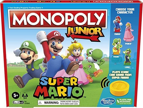 Monopoly Juego De Mesa Junior Super Mario Edition, Divertid.
