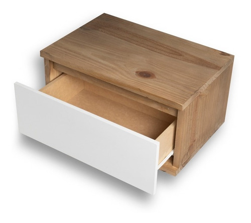 Set X 2 Mesa Mesita Luz Flotante Con Cajon Corredera