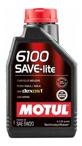 Oleo Motor 5w20 6100 Sint Technosynthese 1 L Motul Mt629