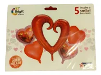 Comprar Globos San Valentin Metalico Corazon Rojo Hueco Gigante 5 Pz