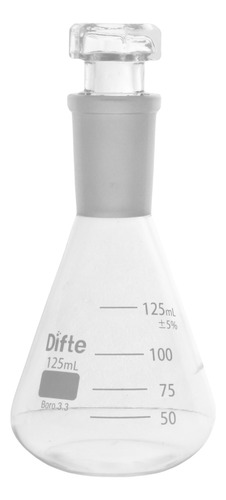 Matraz Erlenmeyer De Vidrio 125ml Junta 24/40 Difte