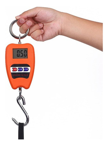 B¡scula Balanza Colgante Ganchodigital Lcd Portátil 200kg Naranja