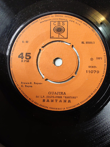 Vinilo Single De Santana Guajira (ac122