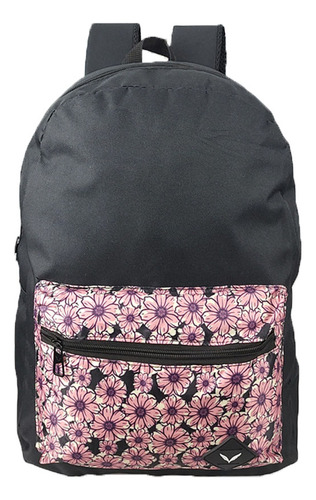 Mochila Escolar Básica Bolsa Escolar Mochila Feminina Cor Rosa Flo Desenho do tecido FLORAL MARGARIDA