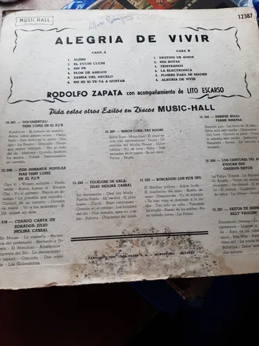 Disco De Rodolfo Zapata De Vinilo Usado (Usado)