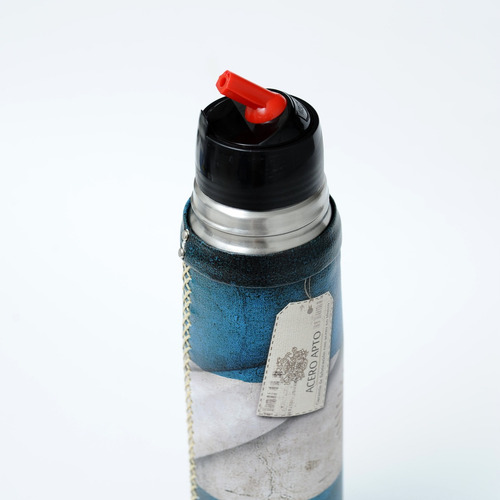 Termo Lumilagro Acero 1 Lt Forrado Cuero Bandera Argentina