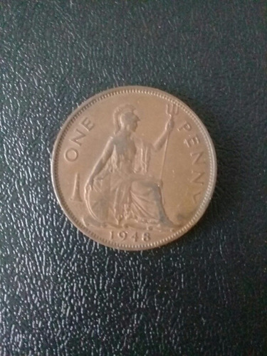 Moneda One Penny Reino Unido 1948