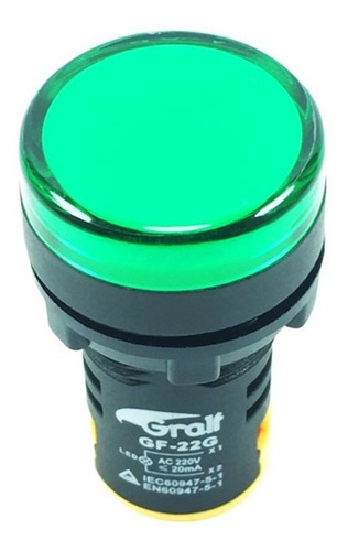 Piloto Indicador Verde 22mm Ojo De Buey 220v Gralf