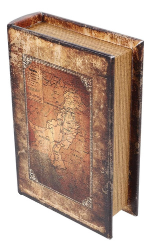 Luxshiny Vintage Book Box Box Box Box Box World Map Patrón D