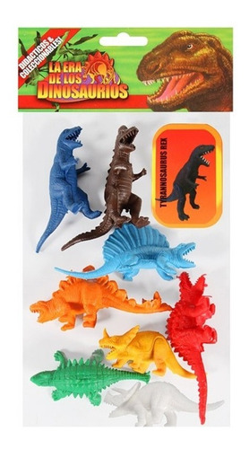 Muñecos Dinosaurios X8 Con Figuritas Miluplast 5120