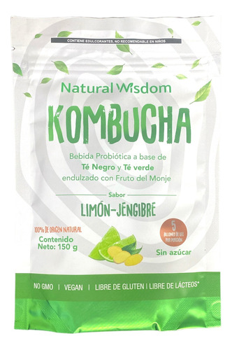 Kombucha Bebida Proteínica Natural Widsom Limón-jengibre 150