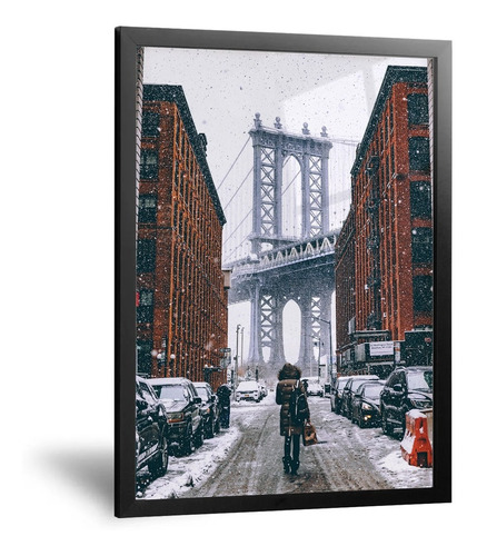 Cuadros Puente Brooklyn Girl - 35x50 Cm - Calidad Premium