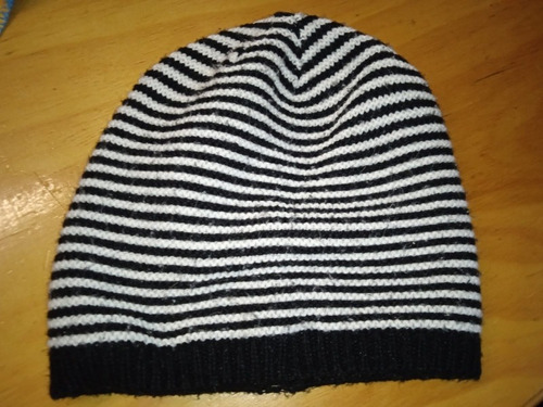 Gorro Tejido, Gorra Dama Blanca Y Negra Impecable 