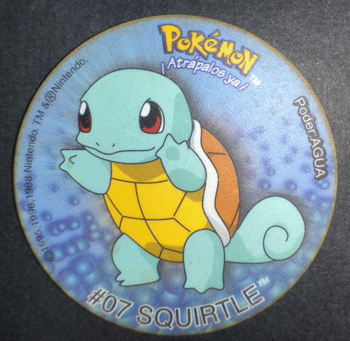 Taps Pokemon De Frito Lay - #07 Squirtle - 1998 Original