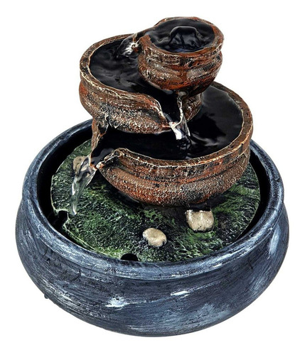 Fonte Cascata De Água Decorativa 3 Quedas Pequena Em Resina 110v/220v