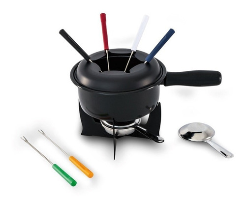 Juego De Fondue Esmaltado Y Teflon 11 Piezas / Caja Regalo